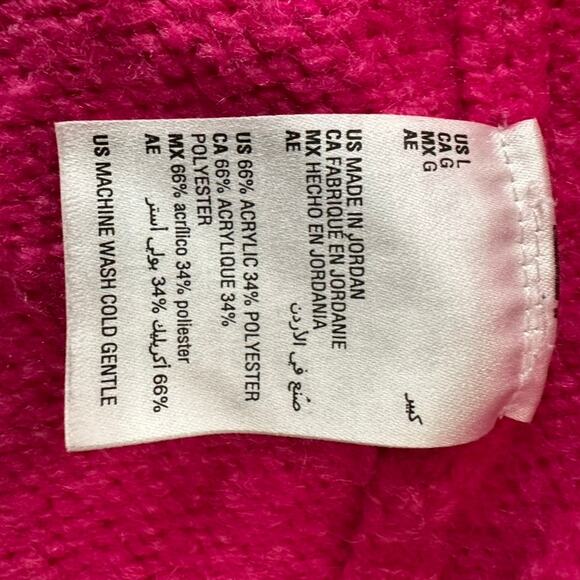 Charter Club Large Pink Open Front Cardigan White Heart on Back Fun Casual Cozy - Picture 8 of 10